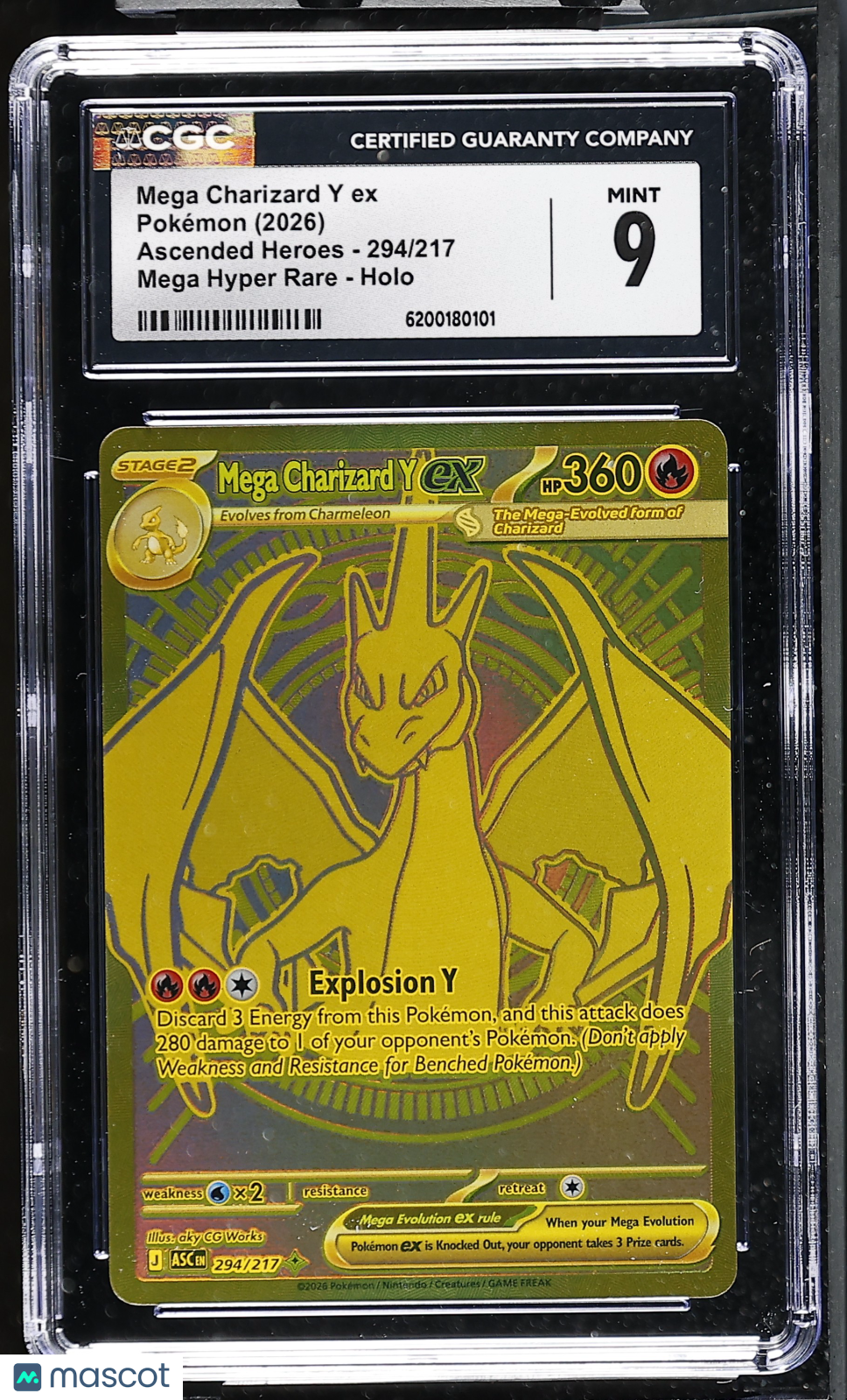 2026 Pokemon Mega Charizard Y ex #294/217 Mega Hyper Rare CGC 9