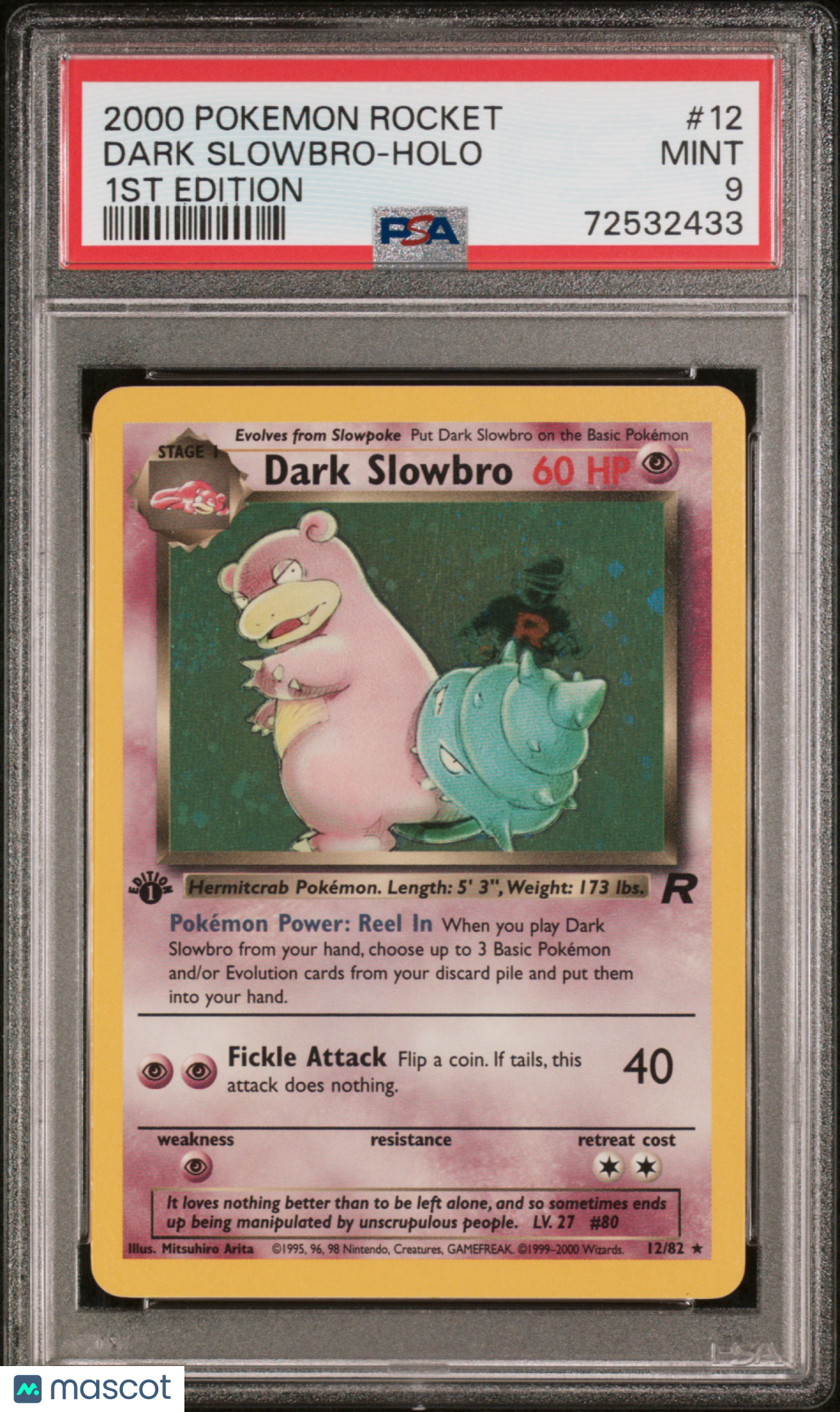 2000 Pokemon Rocket Dark Slowbro #12 1st Edition PSA 9
