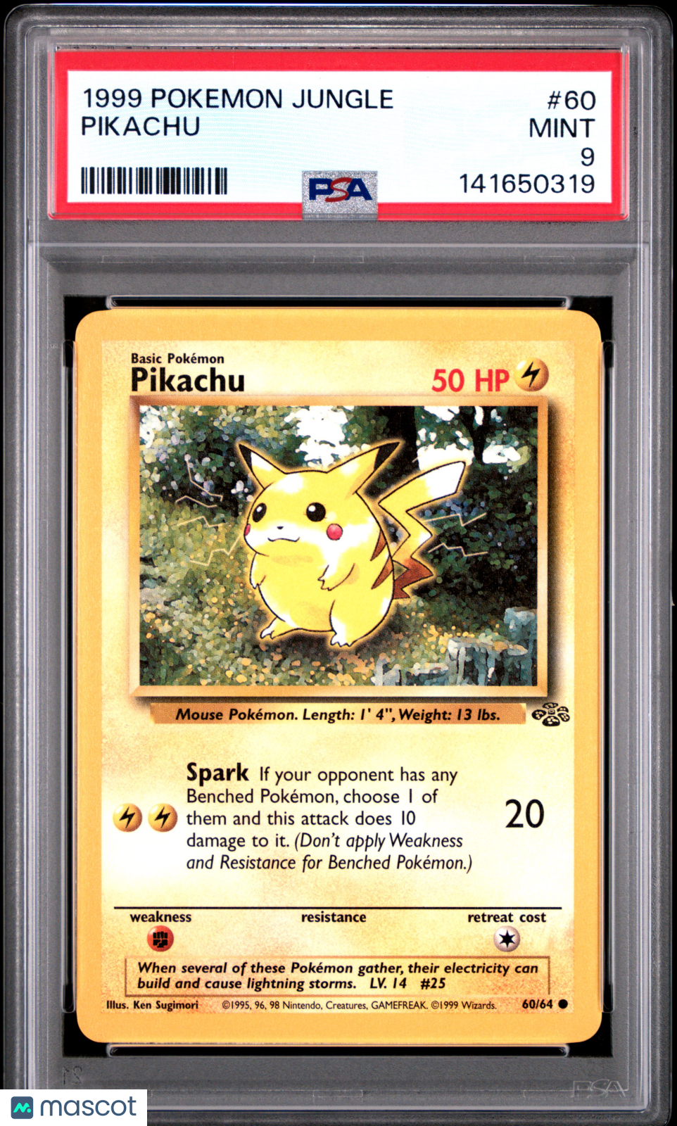 1999 Pokemon Jungle Pikachu #60 PSA 9