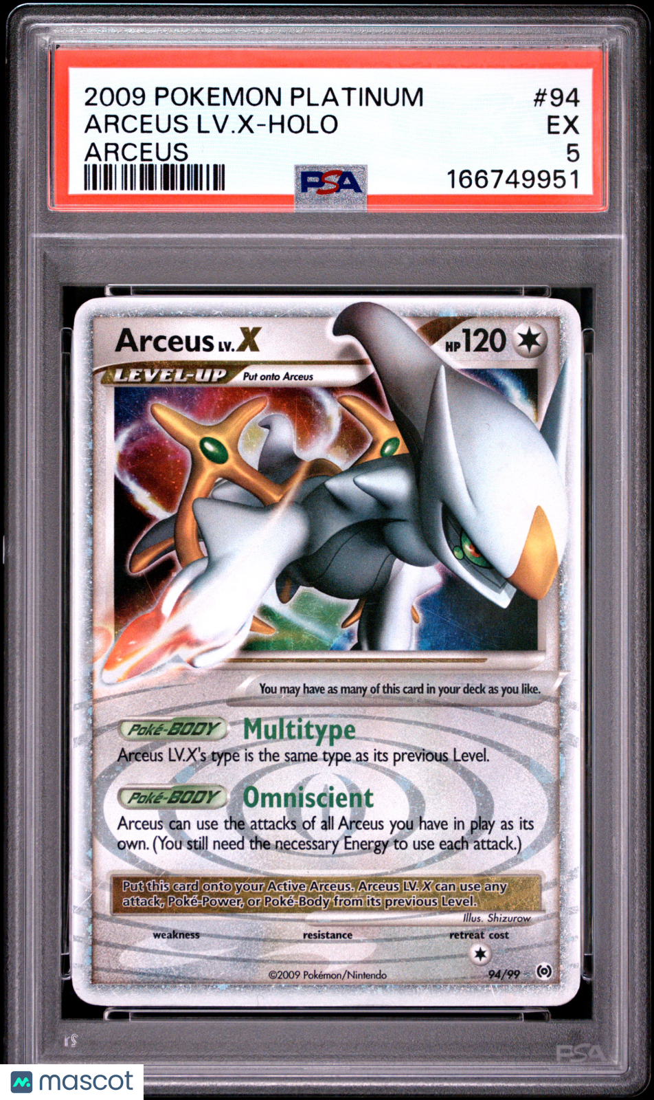 2009 Pokemon Platinum Arceus Arceus LV. X #94 Arceus PSA 5