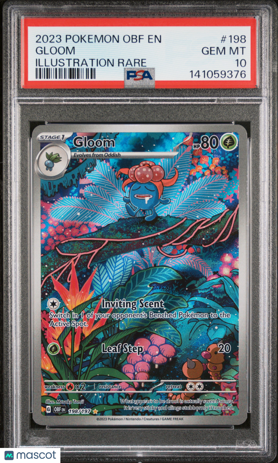 2023 Pokemon Obf EN-Obsidian Flames Gloom #198 Illustration Rare PSA 10