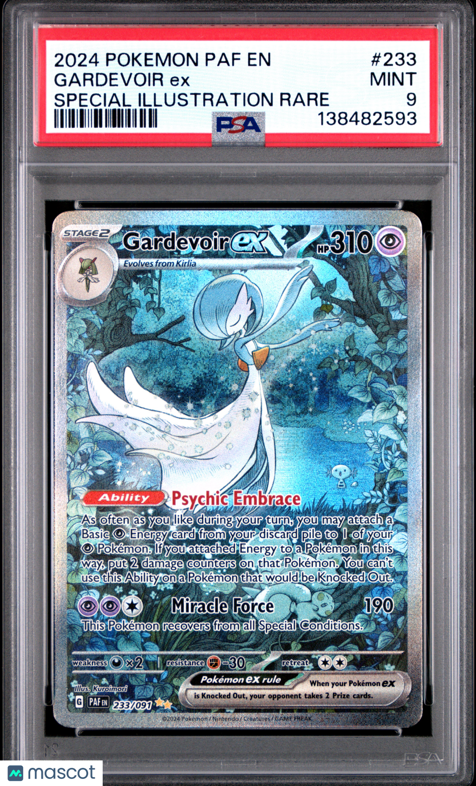 2024 Pokemon Paf EN-Paldean Fates Gardevoir EX #233 Special Illustration Rare PSA 9
