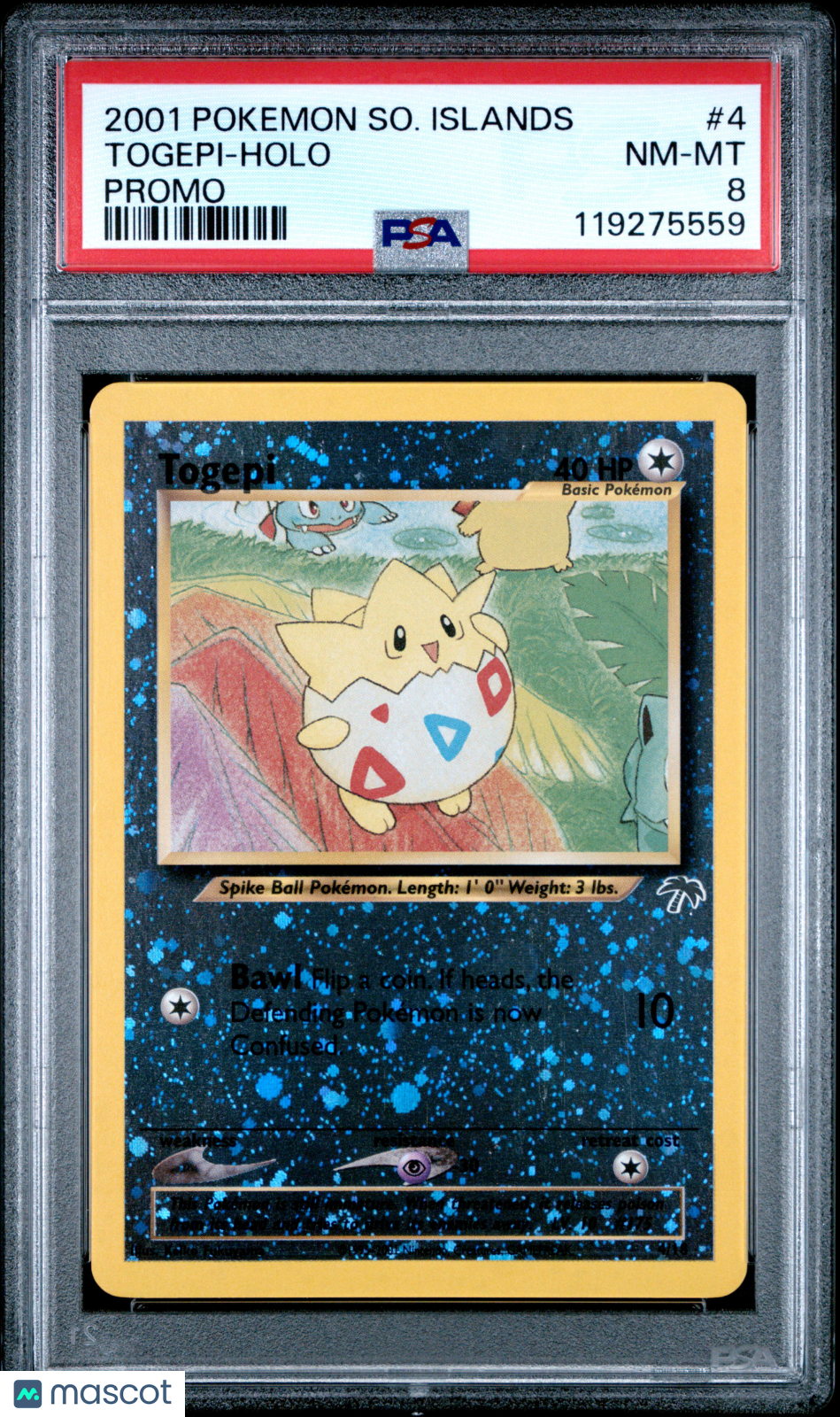 2001 Pokemon Southern Islands Promo Togepi #4 Promo PSA 8