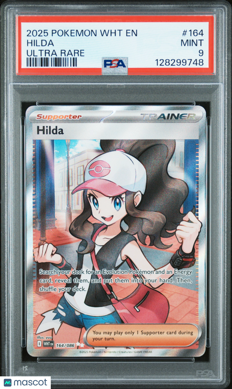 2025 Pokemon WHT EN-White Flare Hilda #164 Ultra Rare PSA 9