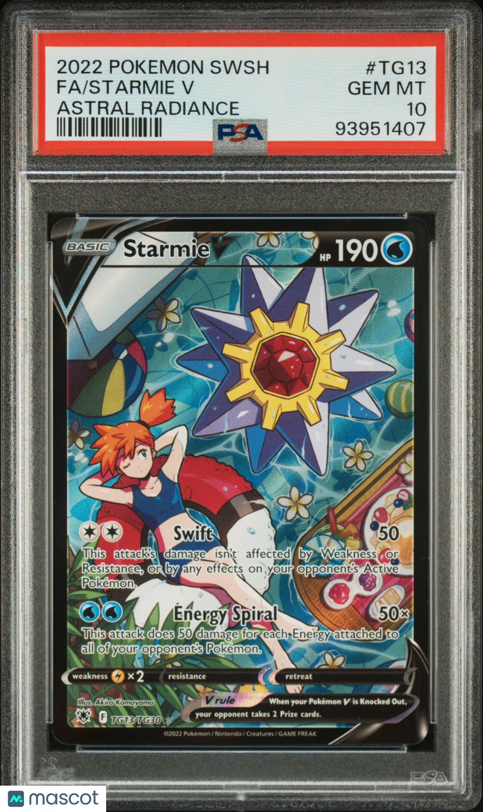 2022 Pokemon Sword & Shield Astral Radiance Starmie V #TG13 Fa Astral Radiance PSA 10