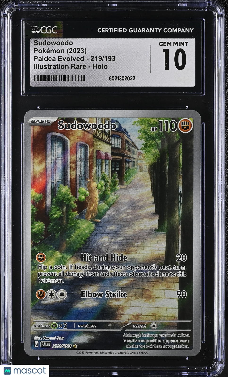 2023 Pokemon Sudowoodo #219/193 Illustration Rare CGC 10