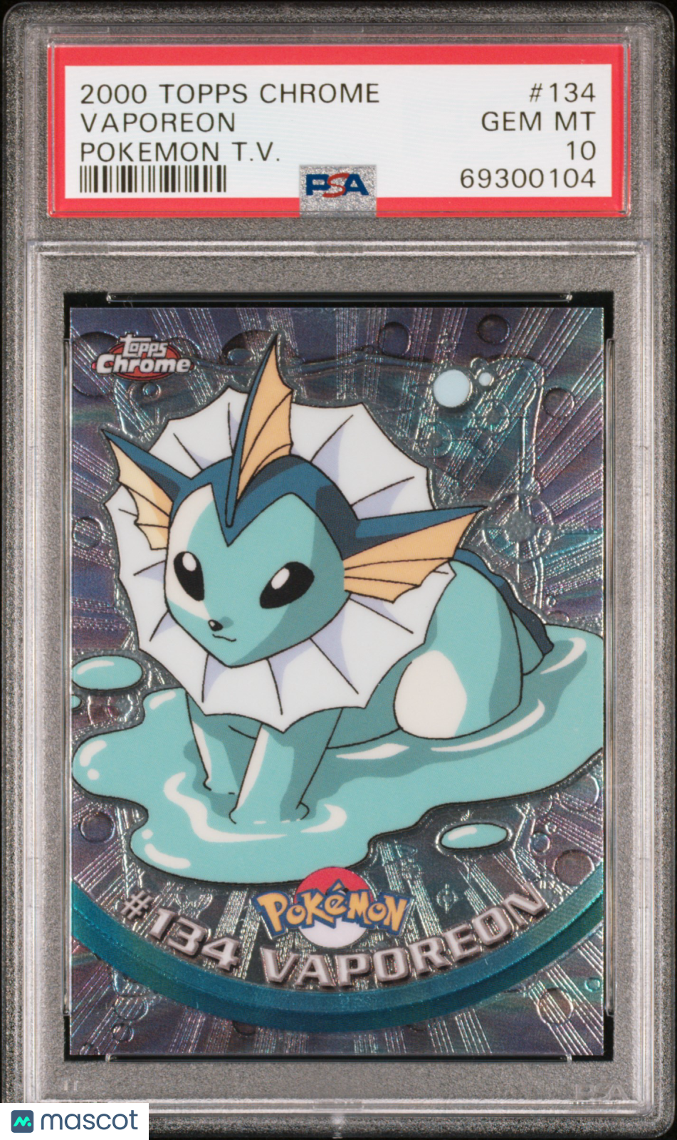 2000 Topps Chrome Pokemon T.V. Vaporeon #134 PSA 10