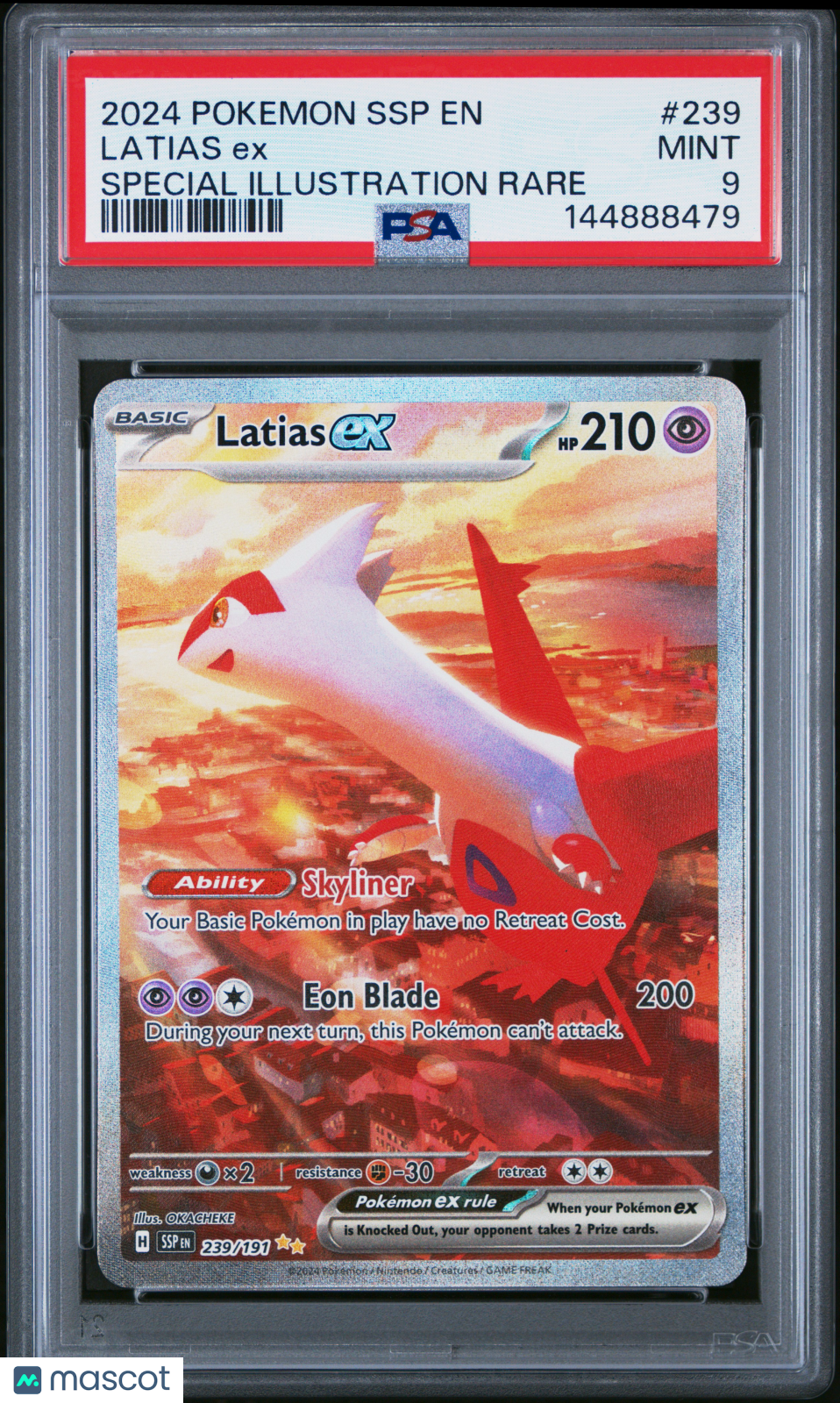 2024 Pokemon SSP EN-Surging Sparks Latias EX #239 Special Illustration Rare PSA 9