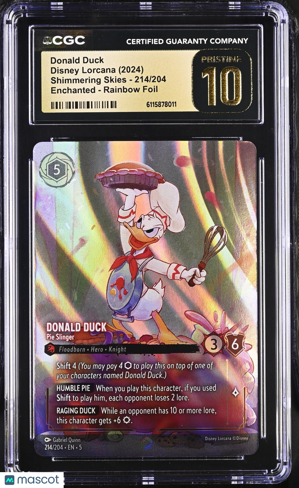 2024 Disney Lorcana Donald Duck #214/204 CGC 10