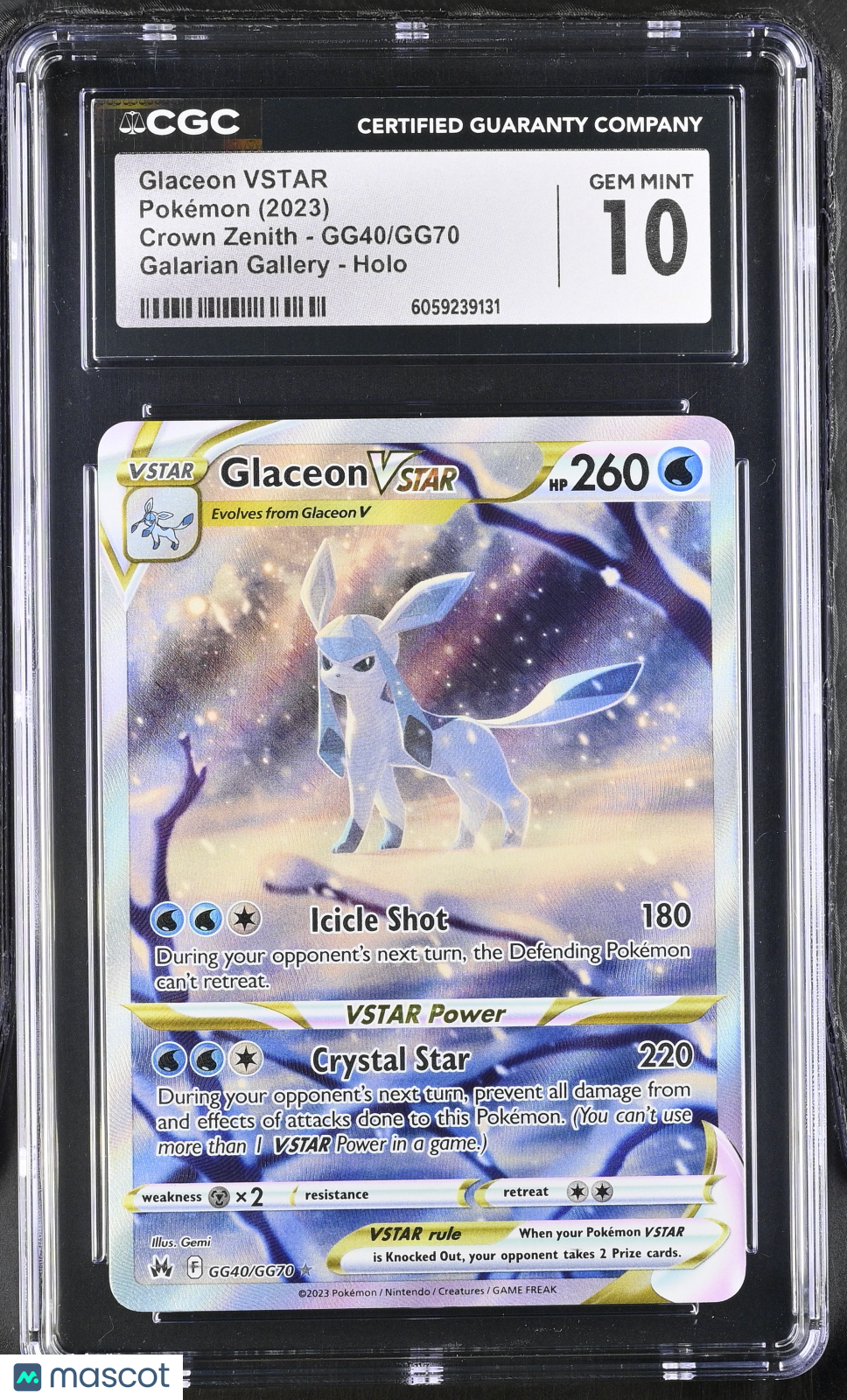 2023 Pokemon Glaceon VSTAR #GG40/GG70 CGC 10
