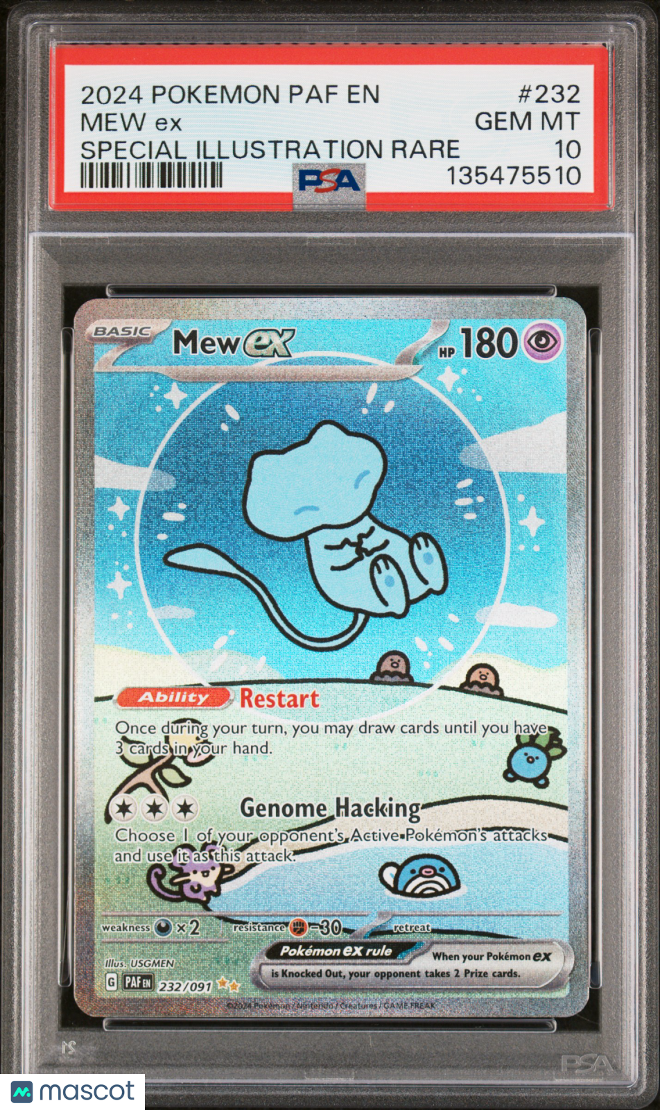 2024 Pokemon Paf EN-Paldean Fates Mew EX #232 Special Illustration Rare PSA 10