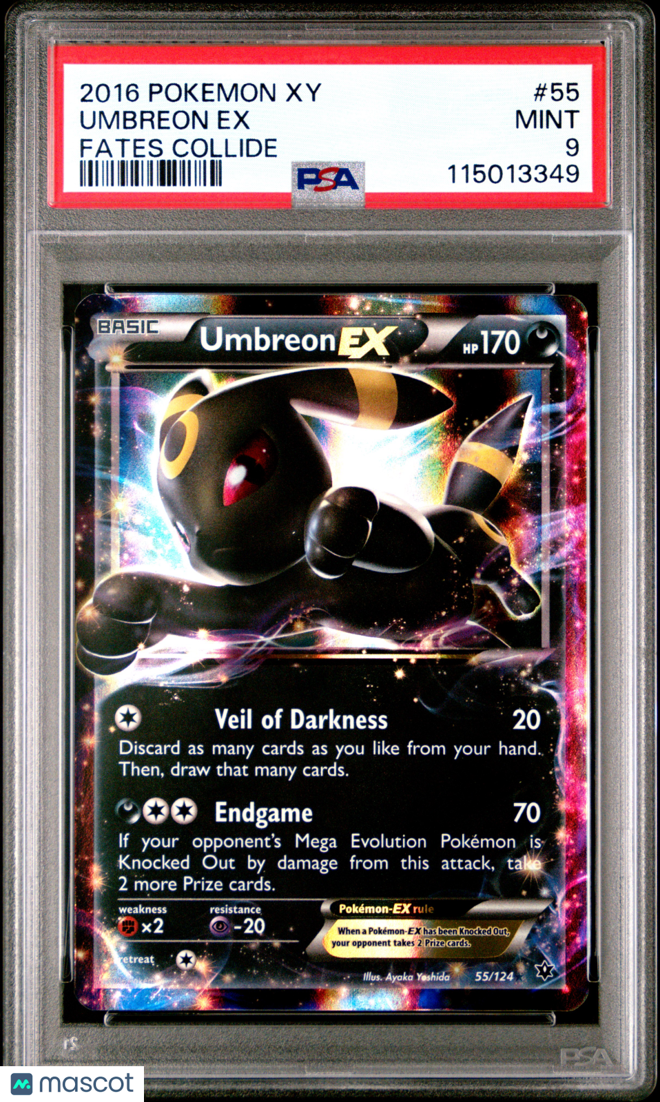 2016 Pokemon Xy Fates Collide Umbreon EX #55 Fates Collide PSA 9