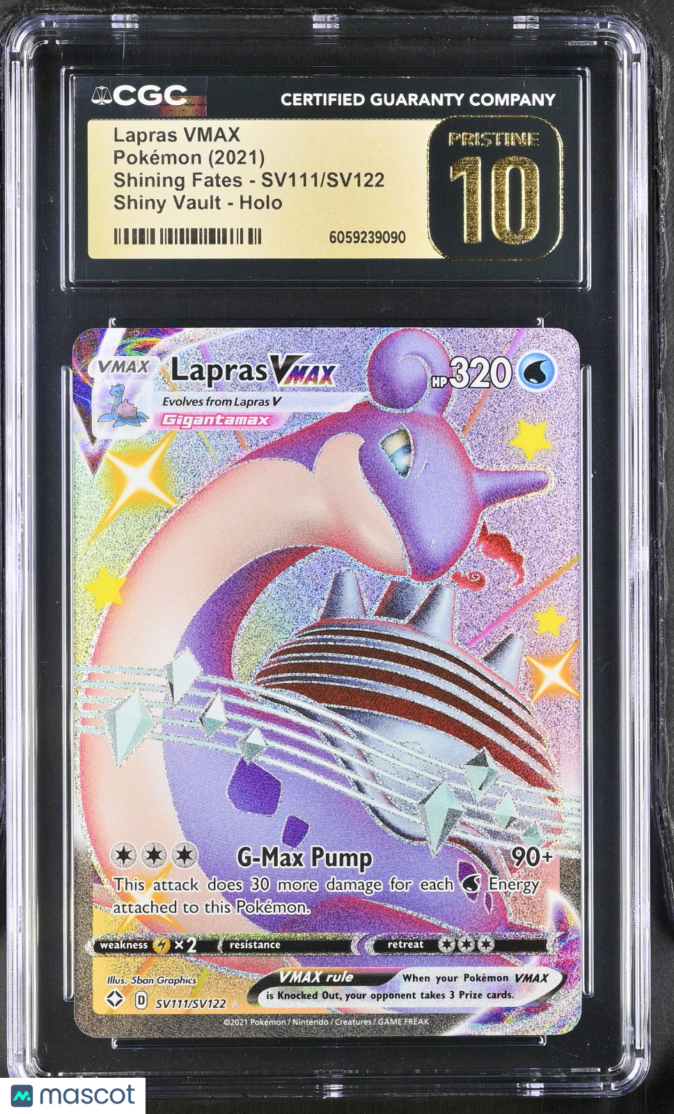2021 Pokemon Lapras VMAX #SV111/SV122 CGC 10