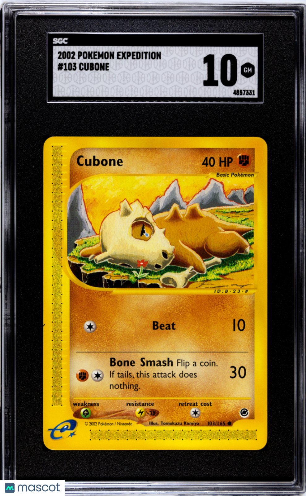 2002 Pokemon Expedition Cubone #103 SGC 10