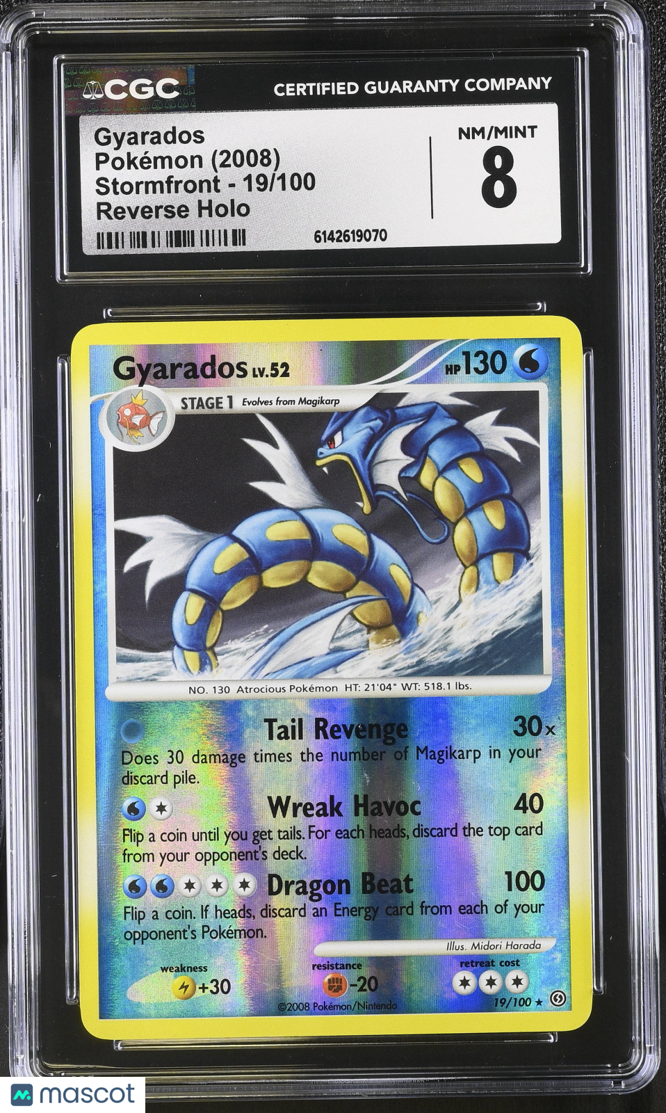 2008 Pokemon Gyarados #19/100 19/100 CGC 8