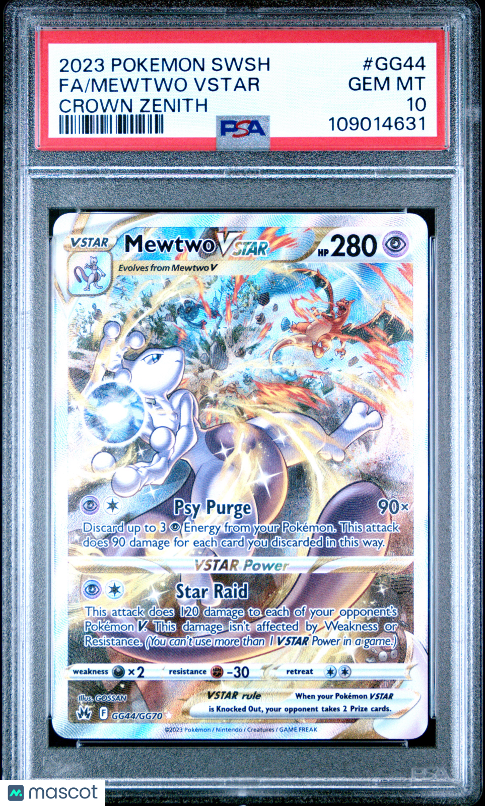 2023 Pokemon Sword And Shield Crown Zenith Mewtwo VSTAR #GG44 Crown Zenith Fa PSA 10