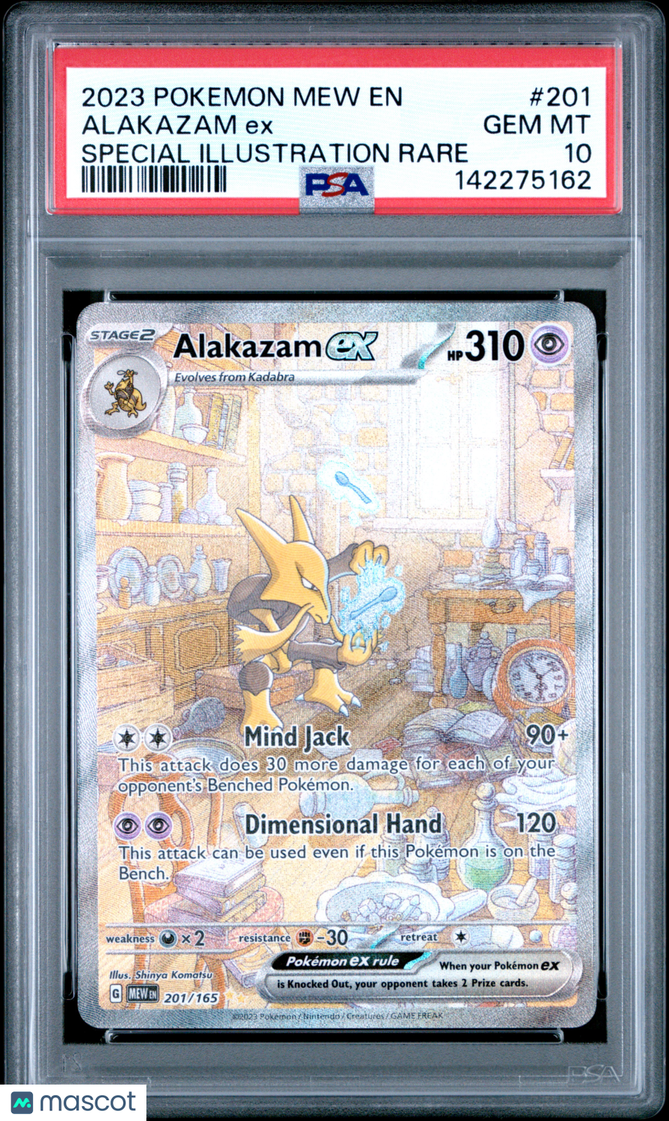 2023 Pokemon Mew EN-151 Alakazam EX #201 Special Illustration Rare PSA 10