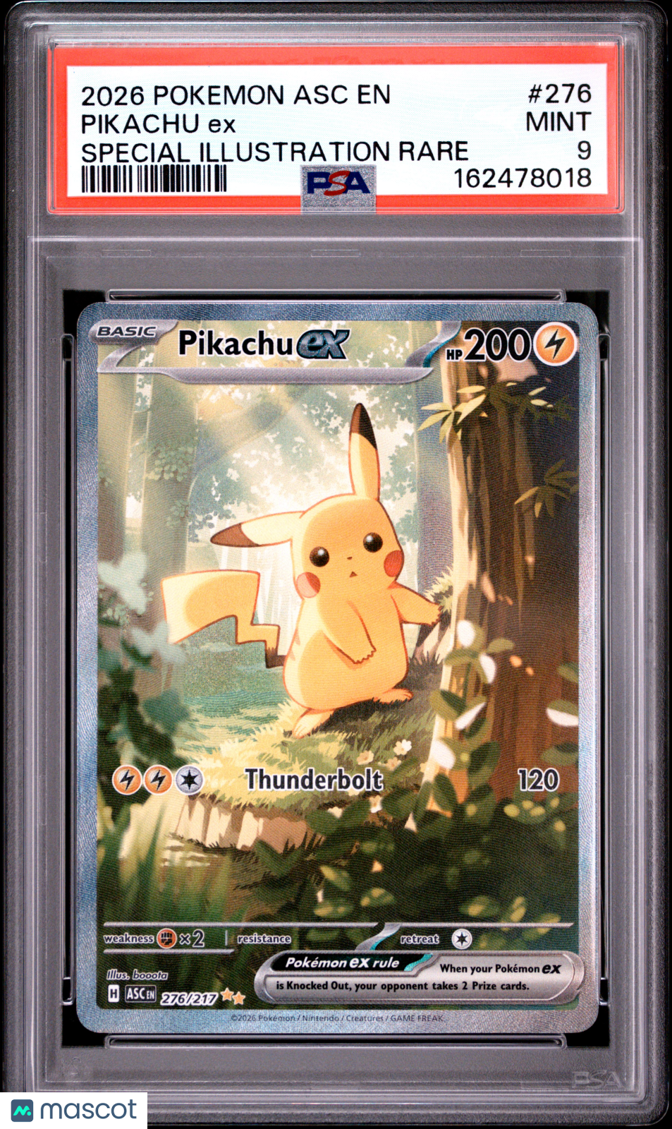 2026 Pokemon Asc EN-Ascended Heroes Pikachu EX #276 Special Illustration Rare PSA 9