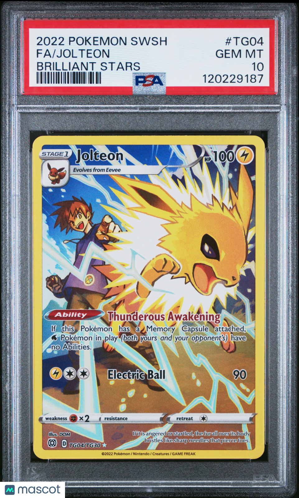 2022 Pokemon Sword & Shield Brilliant Stars Jolteon #TG04 Fa Brilliant Stars PSA 10