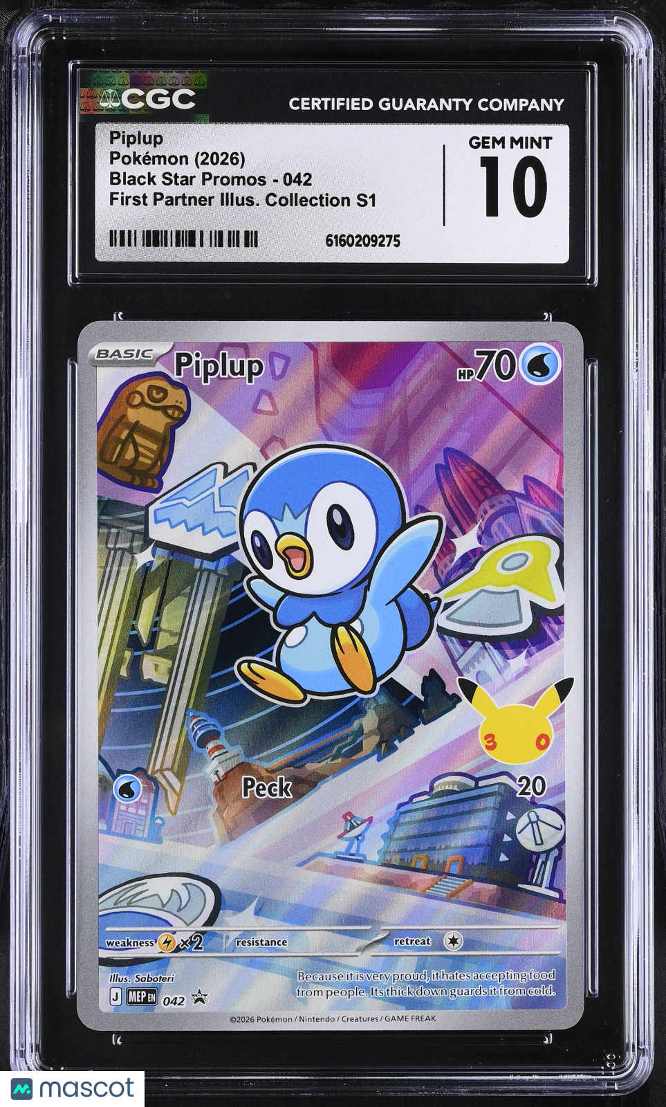 2026 Pokemon Piplup #042 CGC 10