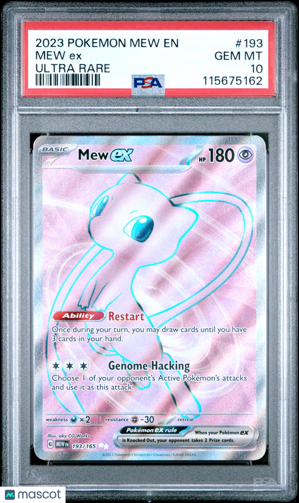 2023 Pokemon Mew EN-151 Mew EX #193 Ultra Rare PSA 10