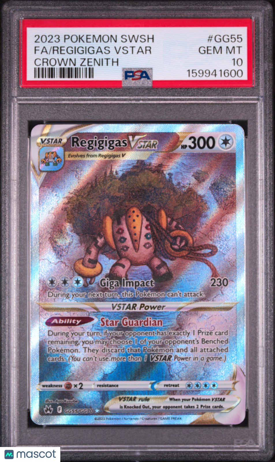 2023 Pokemon Sword And Shield Crown Zenith Regigigas VSTAR #GG55 Fa Crown Zenith PSA 10