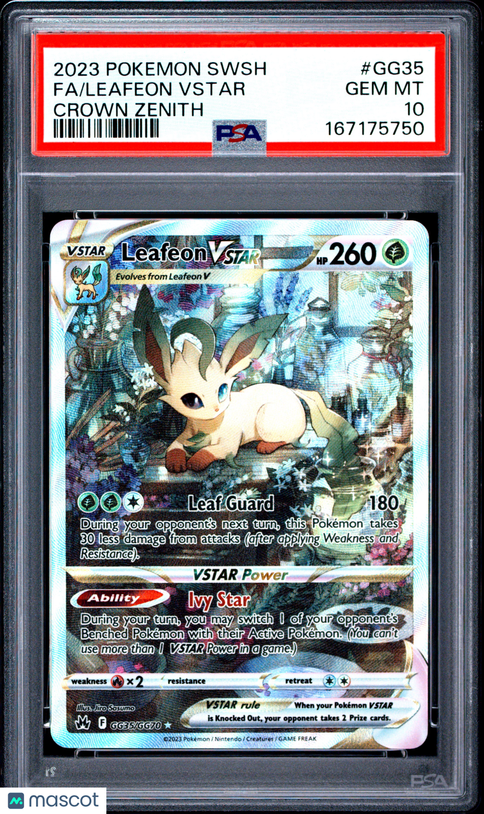 2023 Pokemon Sword And Shield Crown Zenith Leafeon VSTAR #GG35 Crown Zenith Fa PSA 10