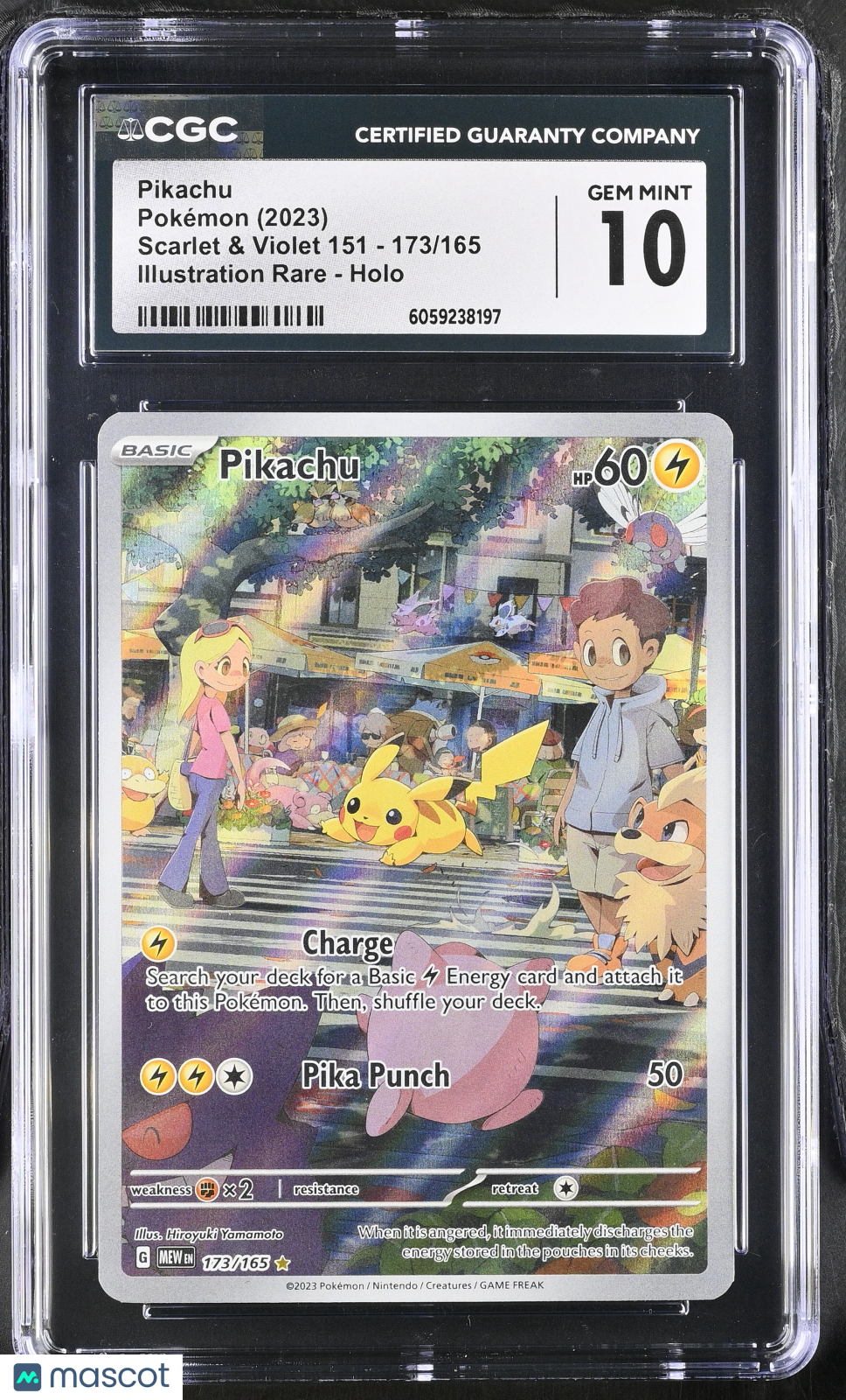 2023 Pokemon Pikachu #173/165 Illustration Rare CGC 10
