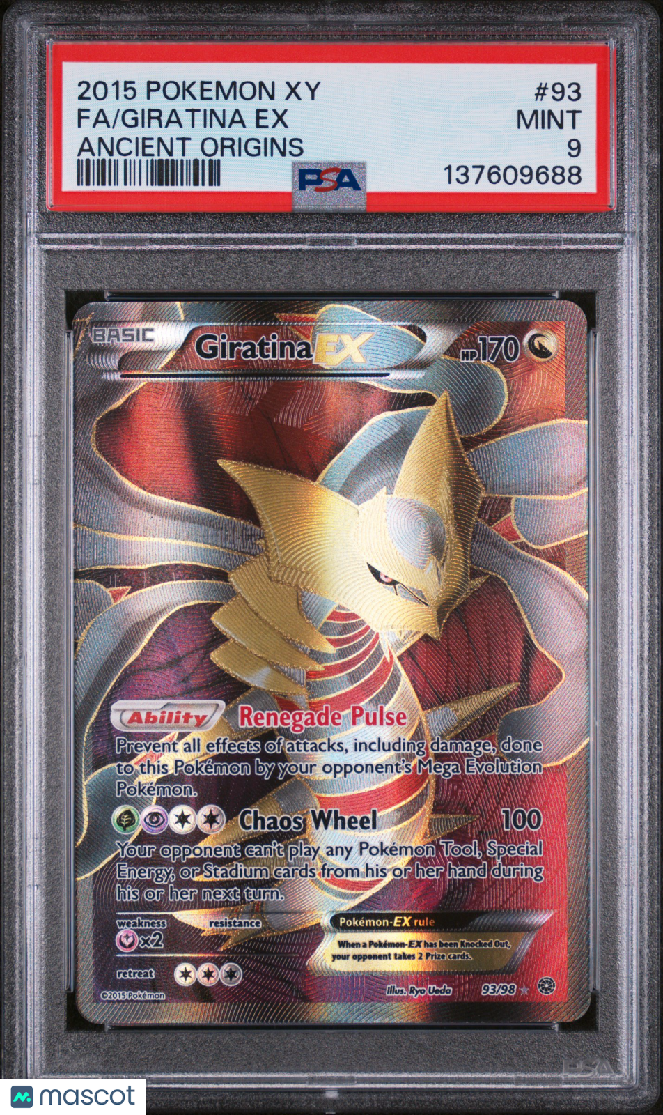 2015 Pokemon Xy Ancient Origins Giratina EX #93 Ancient Origins Fa PSA 9