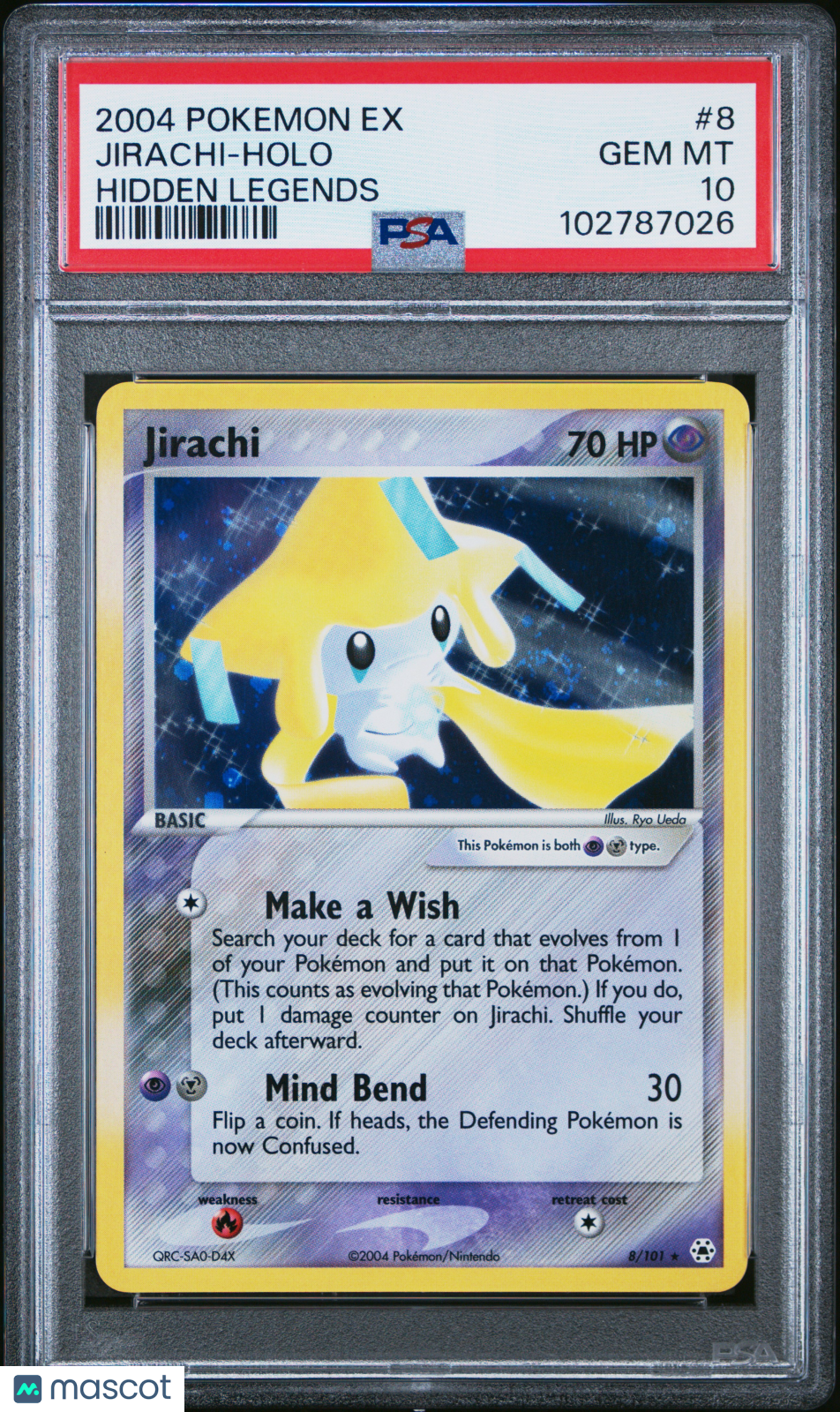 2004 Pokemon EX Hidden Legends Jirachi #8 Hidden Legends PSA 10