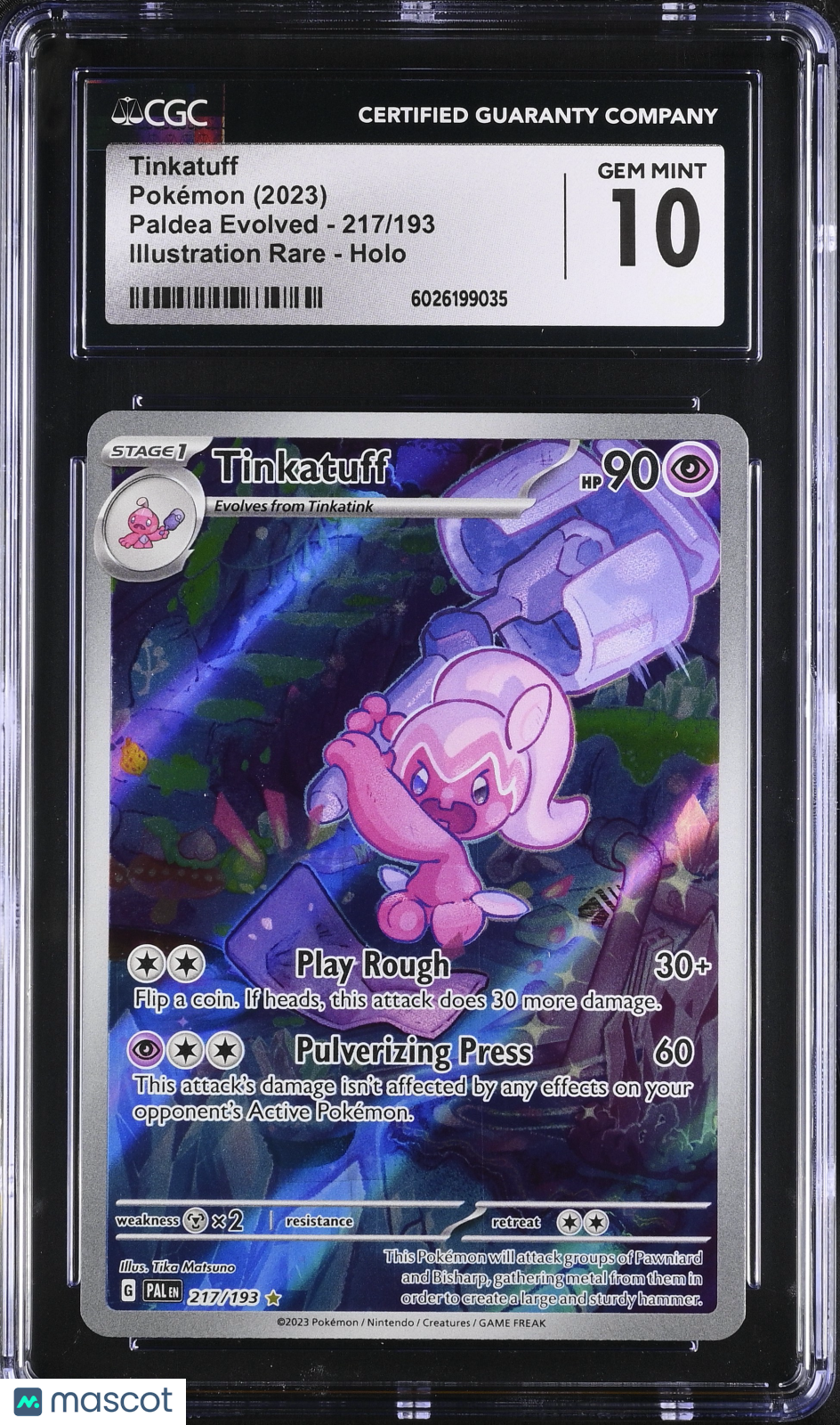 2023 Pokemon Tinkatuff #217/193 Illustration Rare CGC 10