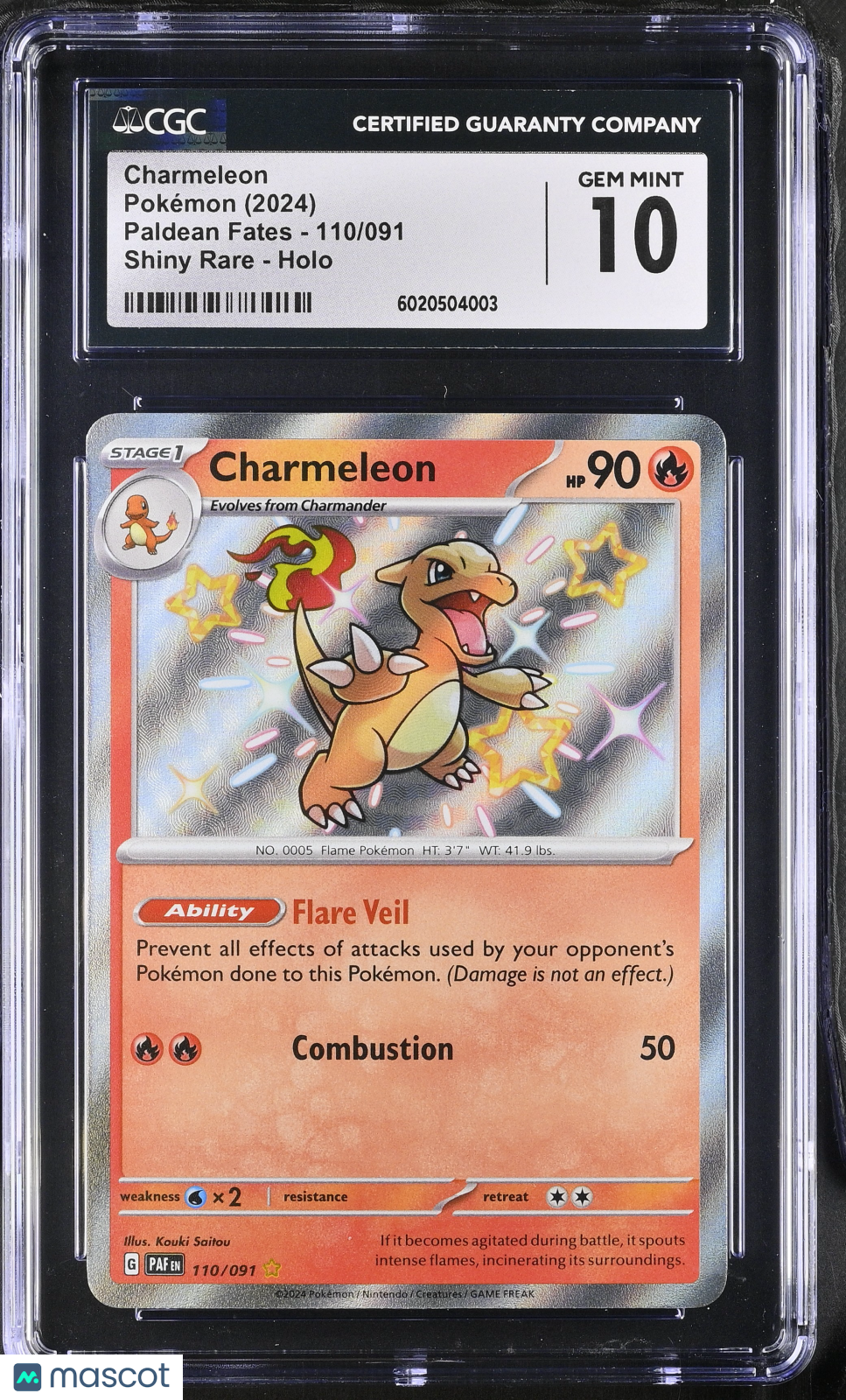 2024 Pokemon Charmeleon #110/091 Shiny Rare CGC 10