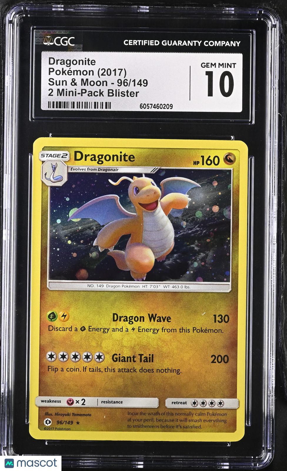 2017 Pokemon Dragonite #96/149 96/149 CGC 10