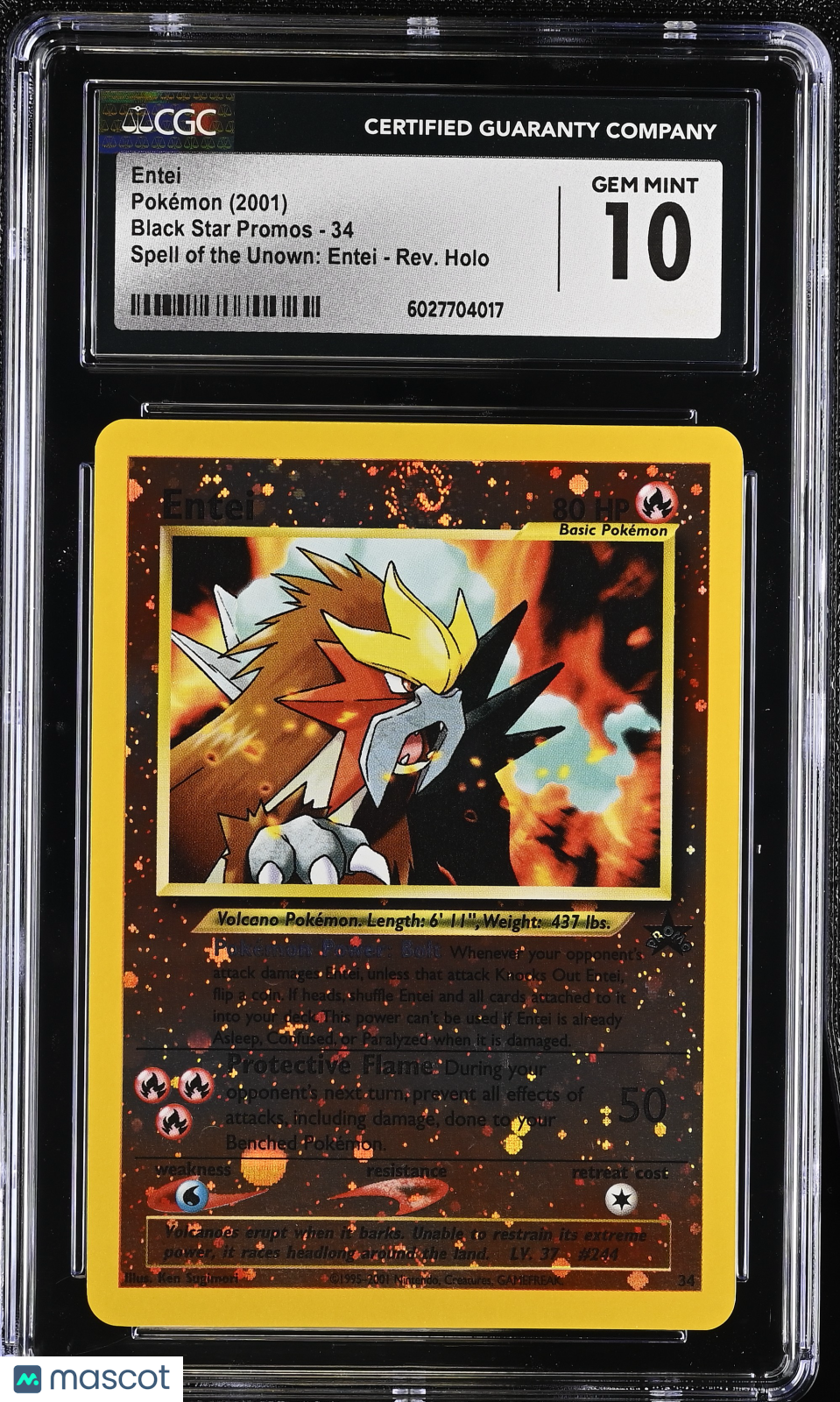 2001 Pokemon Entei #34 CGC 10