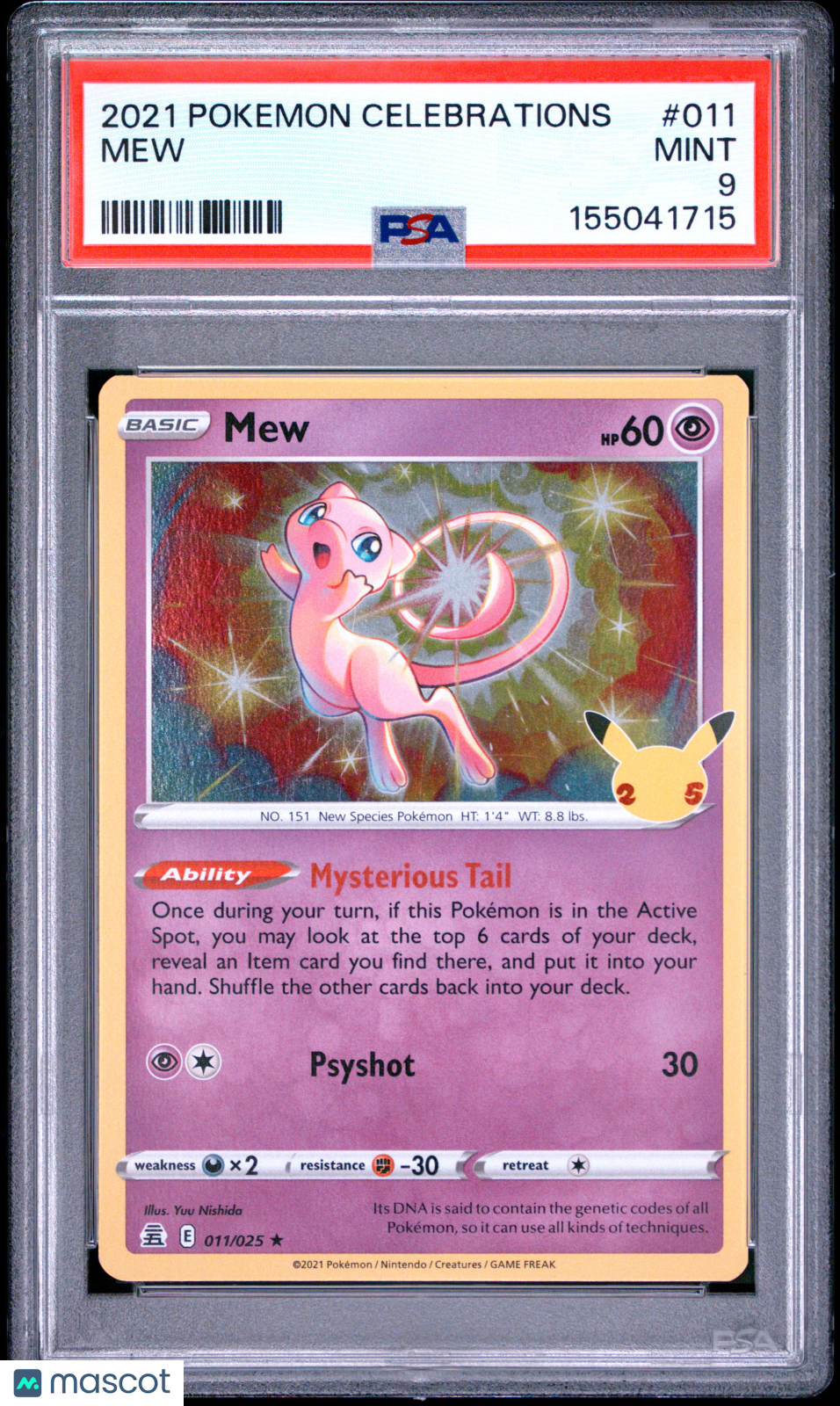 2021 Pokemon Celebrations Mew #011 PSA 9