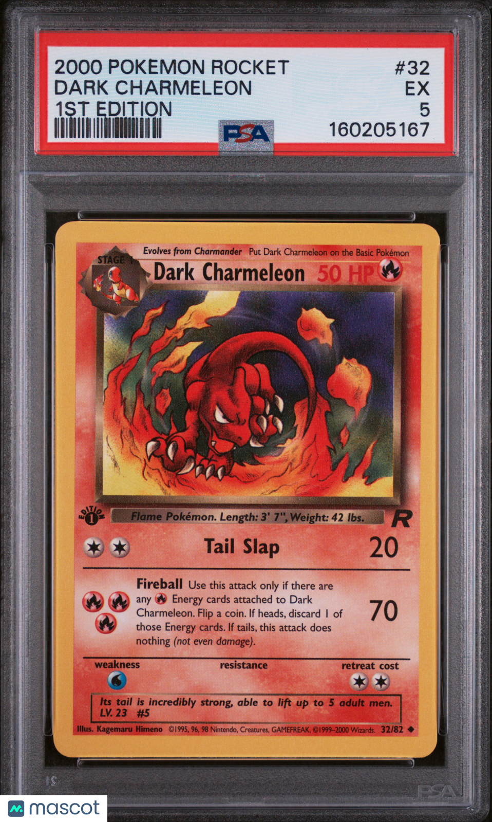 2000 Pokemon Rocket Dark Charmeleon #32 1st Edition PSA 5