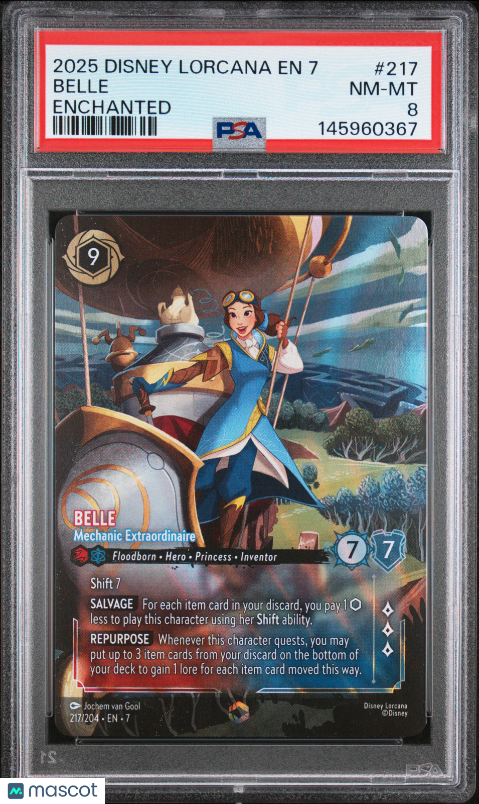 2025 Disney Lorcana EN 7-Archazia's Island Belle #217 Enchanted PSA 8