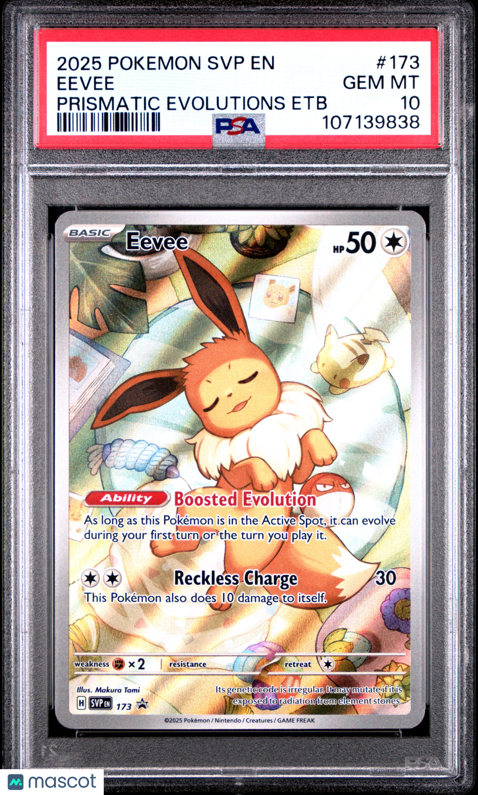 2025 Pokemon SVP EN-SV Black Star Promo Eevee #173 Prismatic Evolutions Etb PSA 10