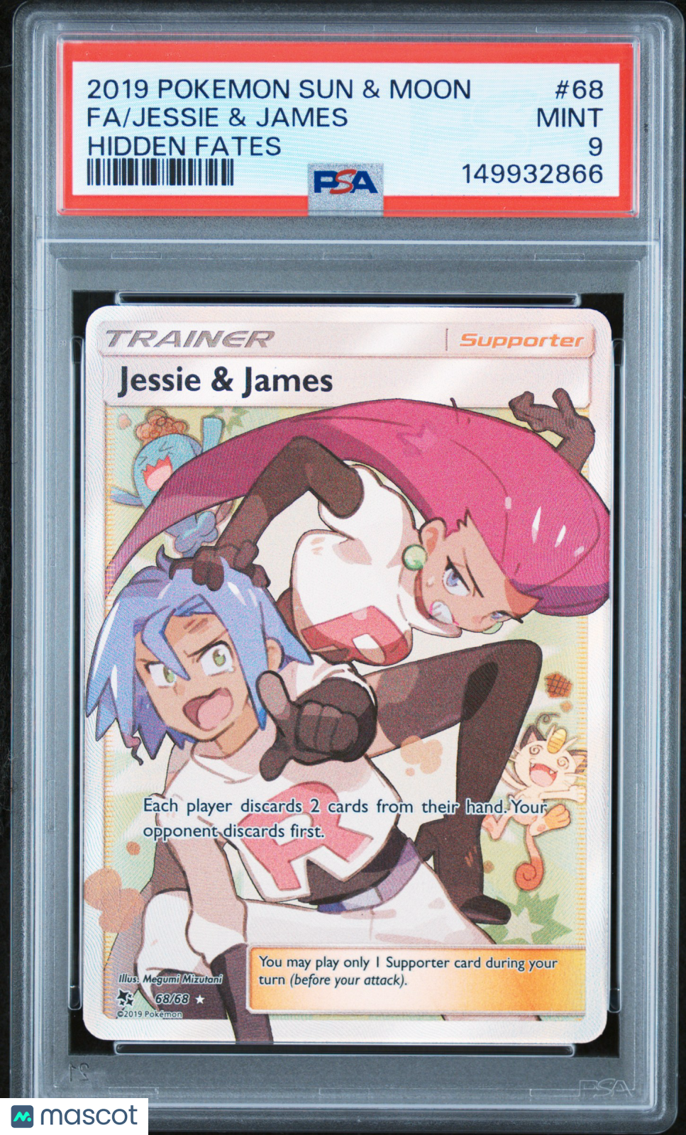 2019 Pokemon Sun & Moon Hidden Fates Jessie & James #68 Fa Hidden Fates PSA 9