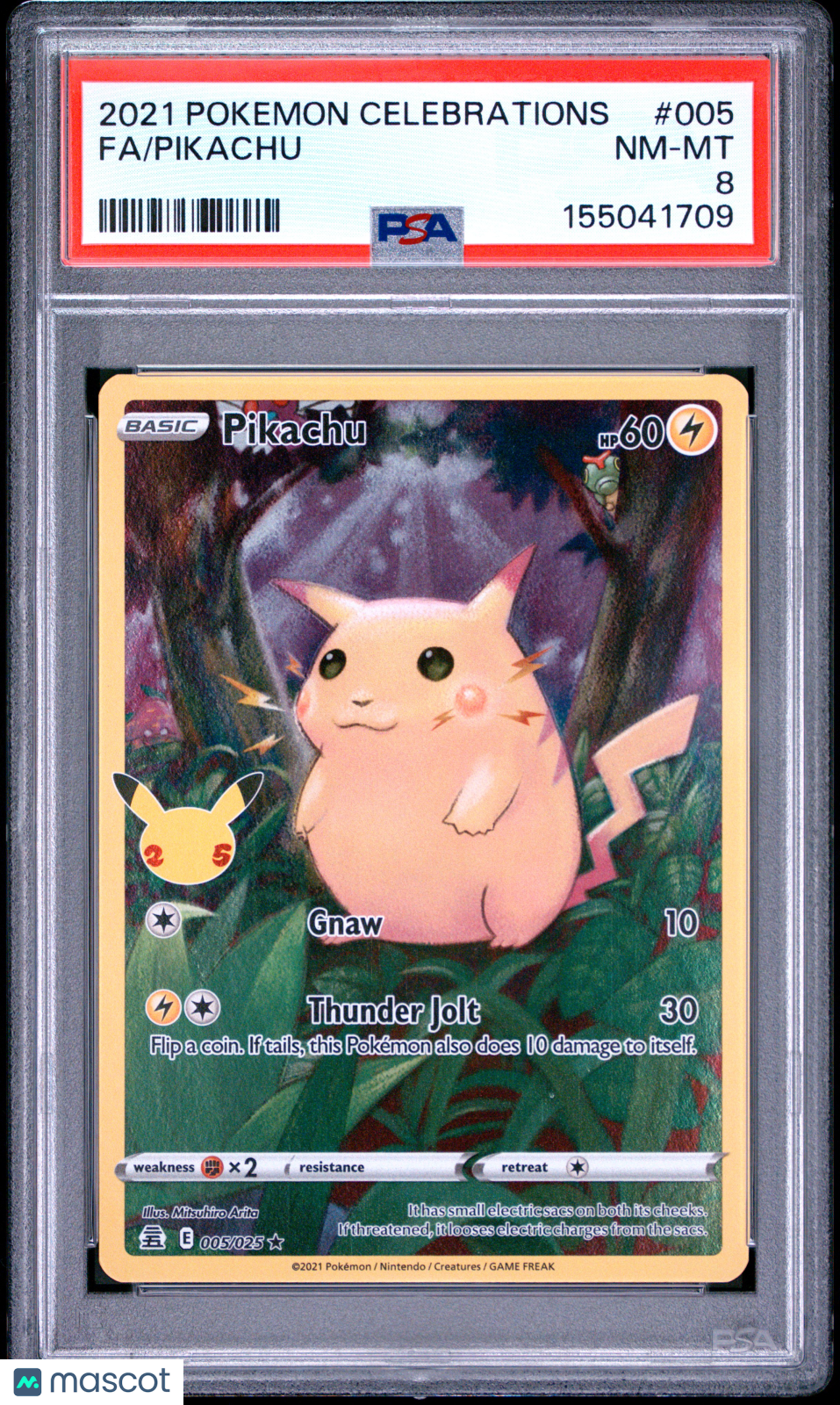 2021 Pokemon Celebrations Pikachu #005 Fa PSA 8