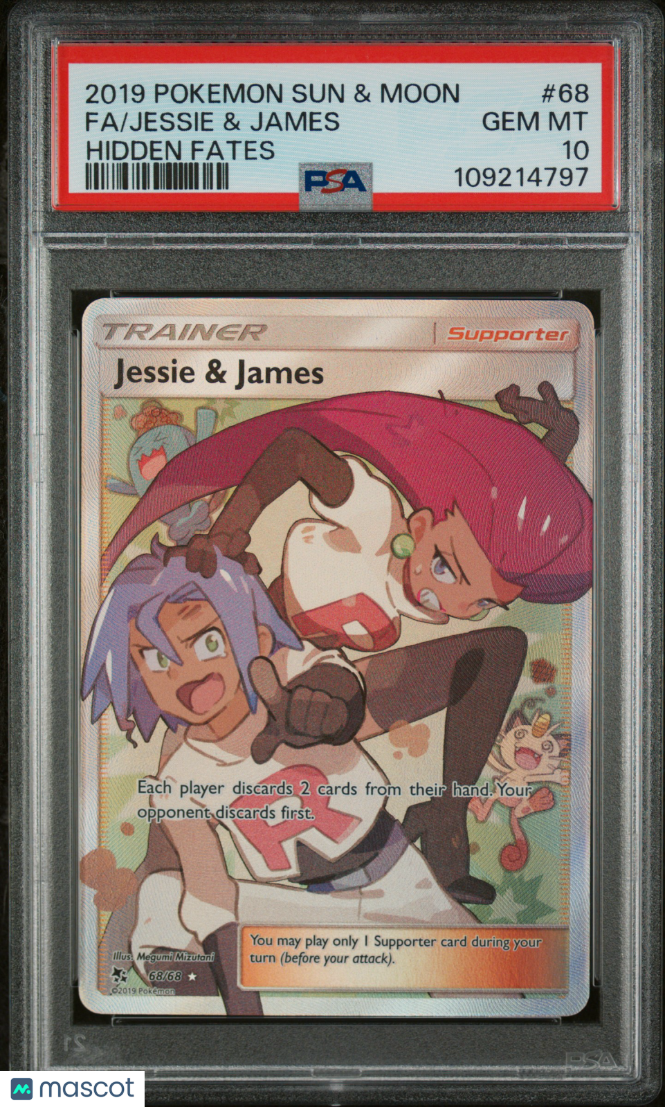 2019 Pokemon Sun & Moon Hidden Fates Jessie & James #68 Fa Hidden Fates PSA 10