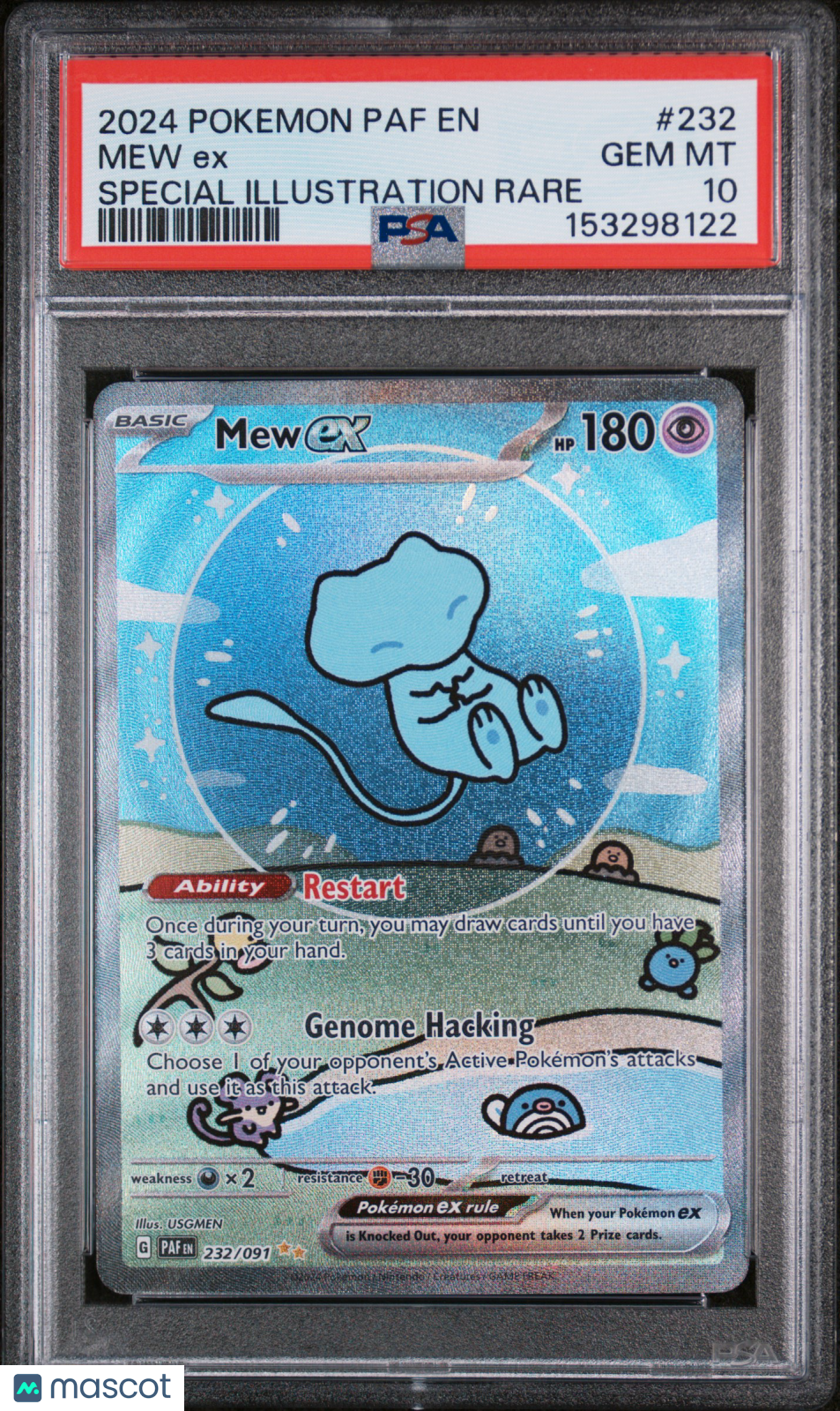 2024 Pokemon Paf EN-Paldean Fates Mew EX #232 Special Illustration Rare PSA 10