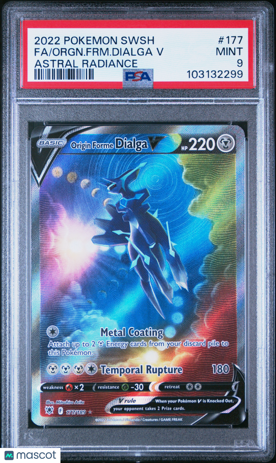 2022 Pokemon Sword & Shield Astral Radiance Orgn. FRM. Dialga V #177 Fa Astral Radiance PSA 9