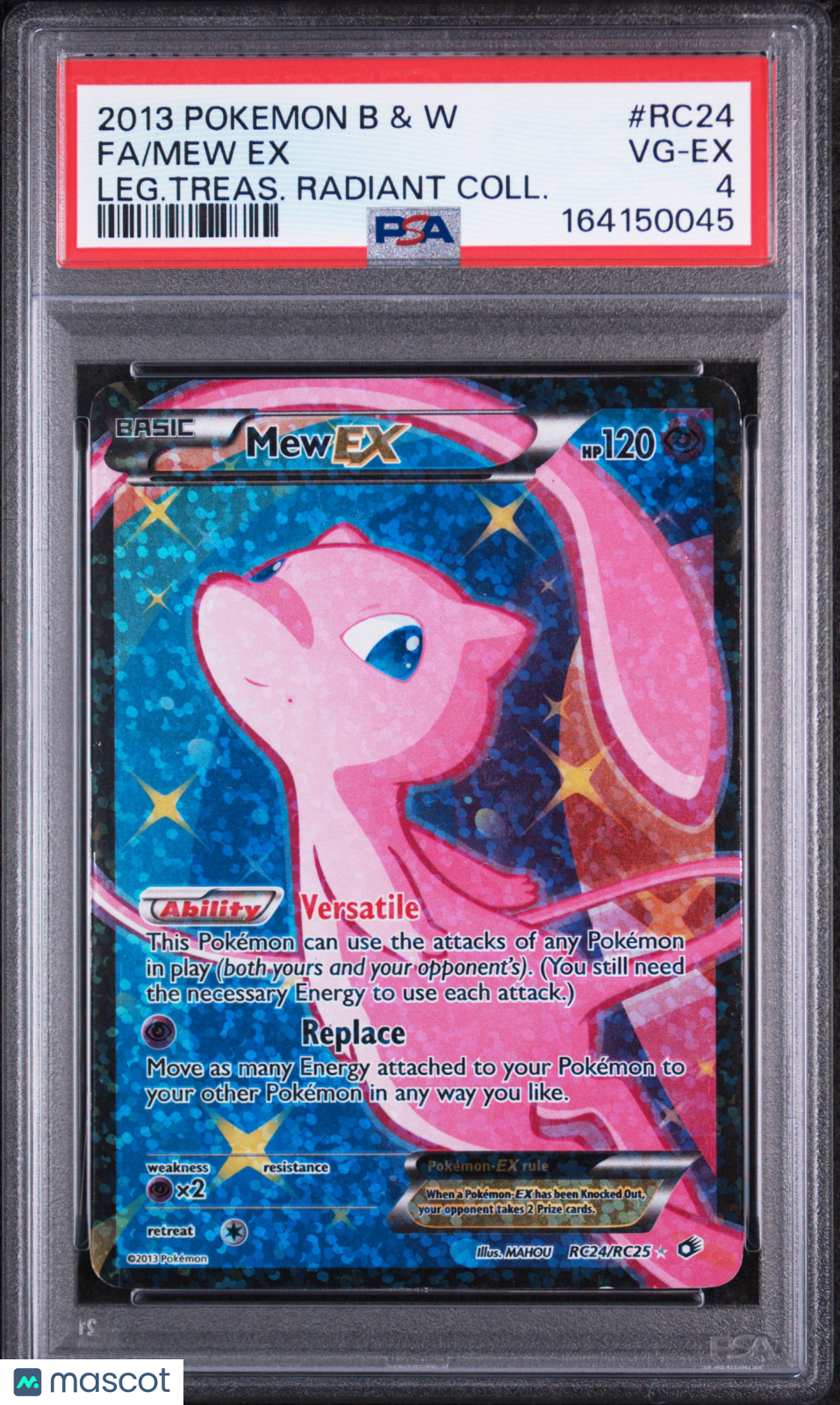 2013 Pokemon Black & White Legendary Treasures Radiant Collection Mew EX #RC24 Leg.Treas. Radiant Coll. Fa PSA 4