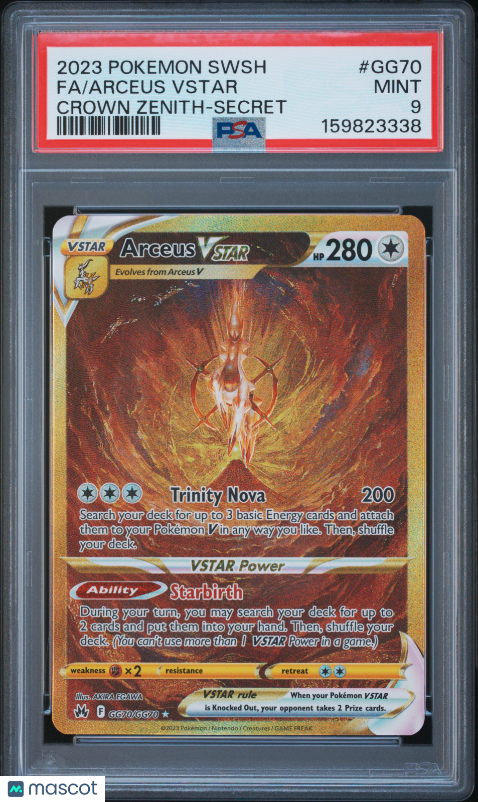 2023 Pokemon Sword And Shield Crown Zenith Arceus VSTAR #GG70 Crown Zenith-Secret Fa PSA 9