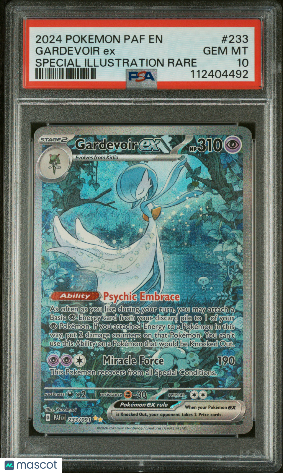 2024 Pokemon Paf EN-Paldean Fates Gardevoir EX #233 Special Illustration Rare PSA 10