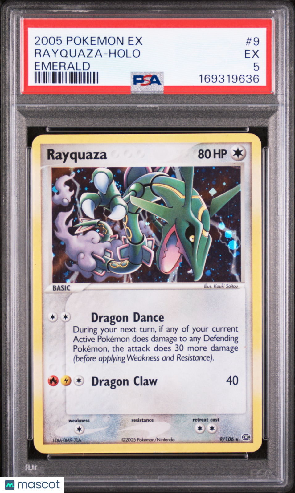 2005 Pokemon EX Emerald Rayquaza #9 Emerald PSA 5