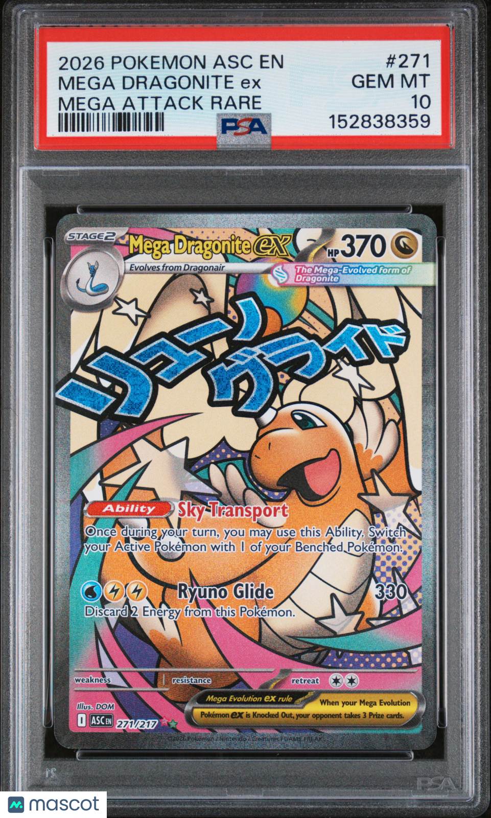 2026 Pokemon Asc EN-Ascended Heroes Mega Dragonite EX #271 Mega Attack Rare PSA 10
