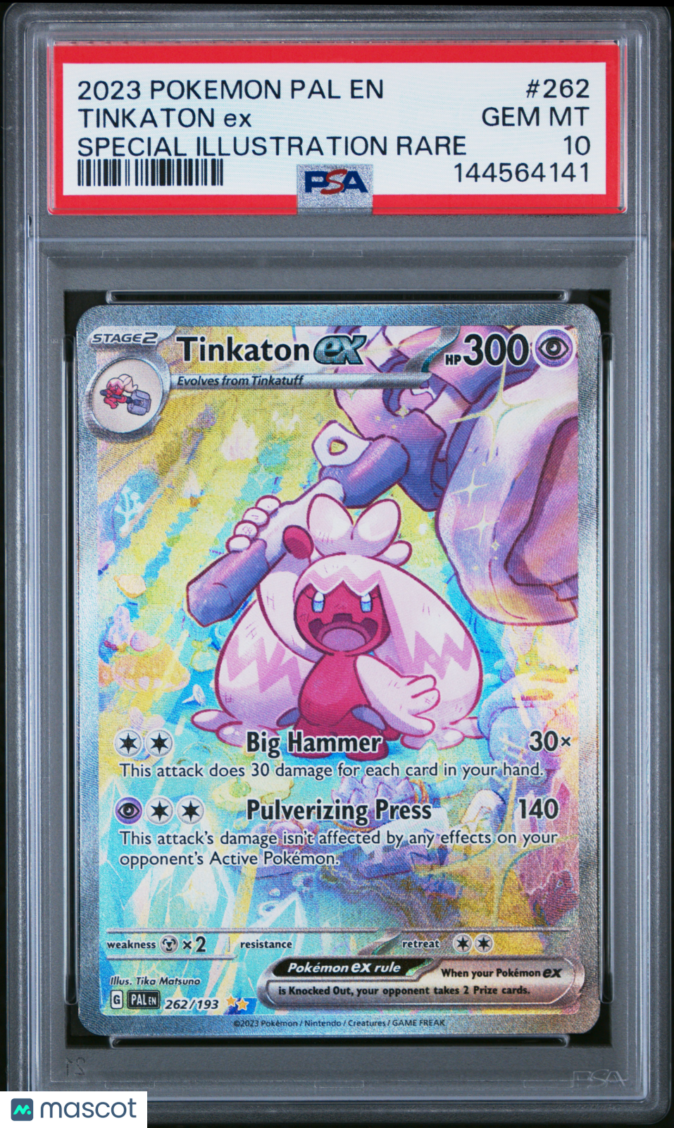 2023 Pokemon Pal EN-Paldea Evolved Tinkaton EX #262 Special Illustration Rare PSA 10