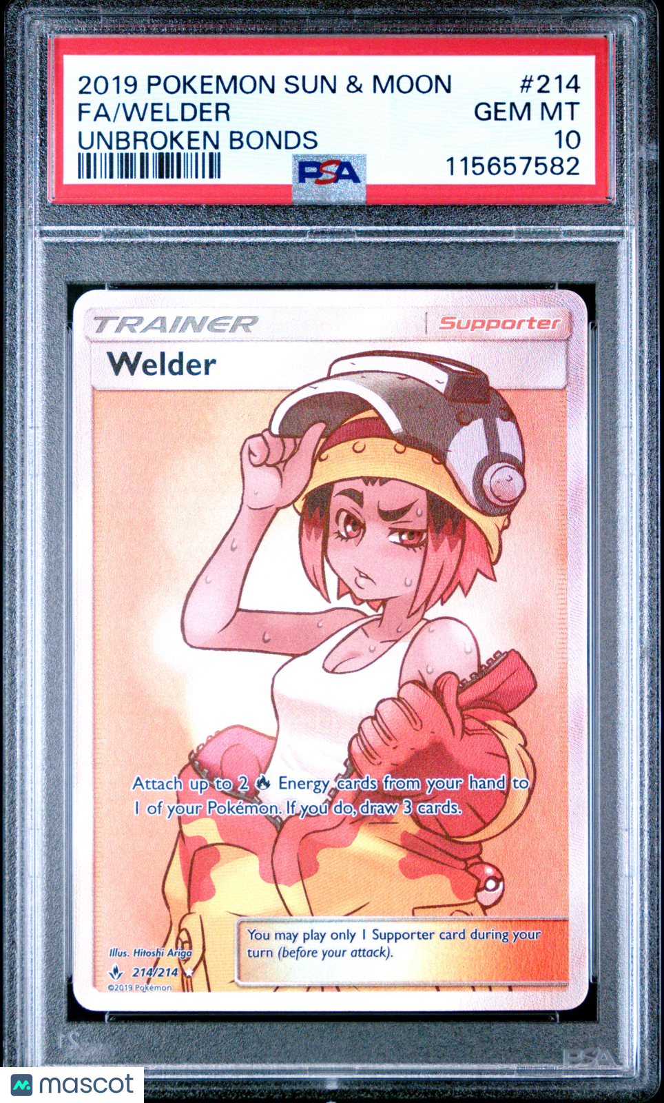 2019 Pokemon Sun & Moon Unbroken Bonds Welder #214 Fa Unbroken Bonds PSA 10